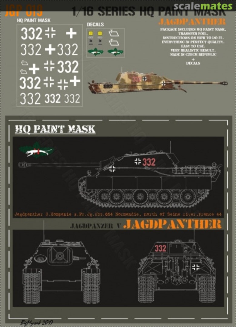 Boxart Jagdpanther 3rd kompanie s.Pz.Jg.Abt.654 Normandie North of Seine River France 1944 Paint Mask JGP 019 HQ-Masks Boxart Jagdpanther 3rd kompanie s.Pz.Jg.Abt.654 Normandie North of Seine River France 1944 Paint Mask JGP 019 HQ-Masks