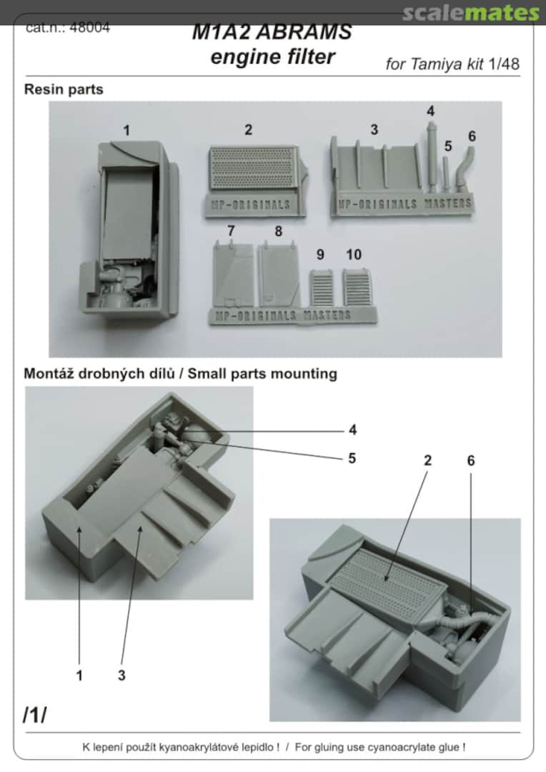 Boxart M1A2 Abrams engine filter 48004 MP Originals Masters Models