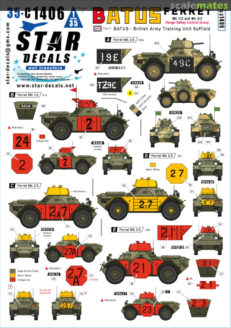 Boxart Ferret Mk 1/2 and Mk 2/3 35-C1406 Star Decals Boxart Ferret Mk 1/2 and Mk 2/3 35-C1406 Star Decals