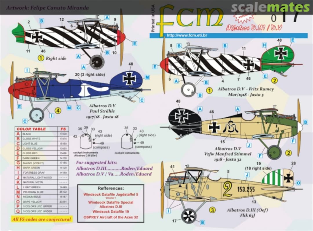 Boxart Albatros D.III and D.V Pt 2 72017 FCM Boxart Albatros D.III and D.V Pt 2 72017 FCM