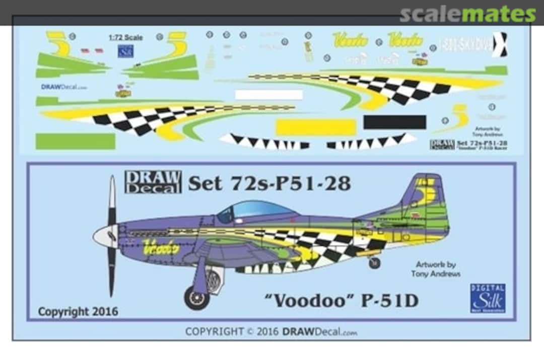 Boxart "Voodoo" P-51D 72-P51-28 Draw Decal Boxart "Voodoo" P-51D 72-P51-28 Draw Decal