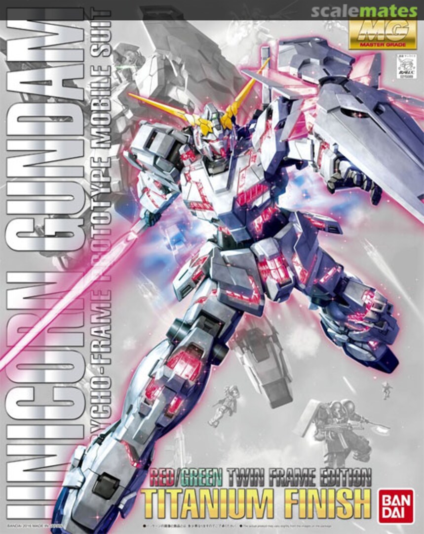 Boxart Unicorn Gundam Red/Green Twin Frame Edition Titanium Finish 0215089 Bandai