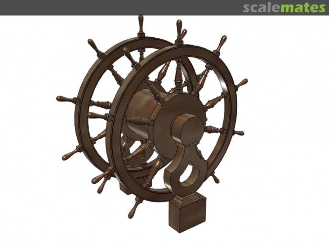 Boxart Wheel and Pedestal for Frigates, Sloops, Brigs, etc. MM100-wheel.frigate Model Monkey
