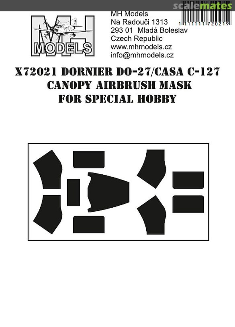 Boxart Dornier Do-27 / Casa c-127 canopy mask X72021 MH Models Boxart Dornier Do-27 / Casa c-127 canopy mask X72021 MH Models