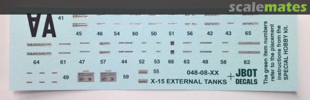 Boxart X-15 External tanks 008-522e-032 JBOT Decals Boxart X-15 External tanks 008-522e-032 JBOT Decals