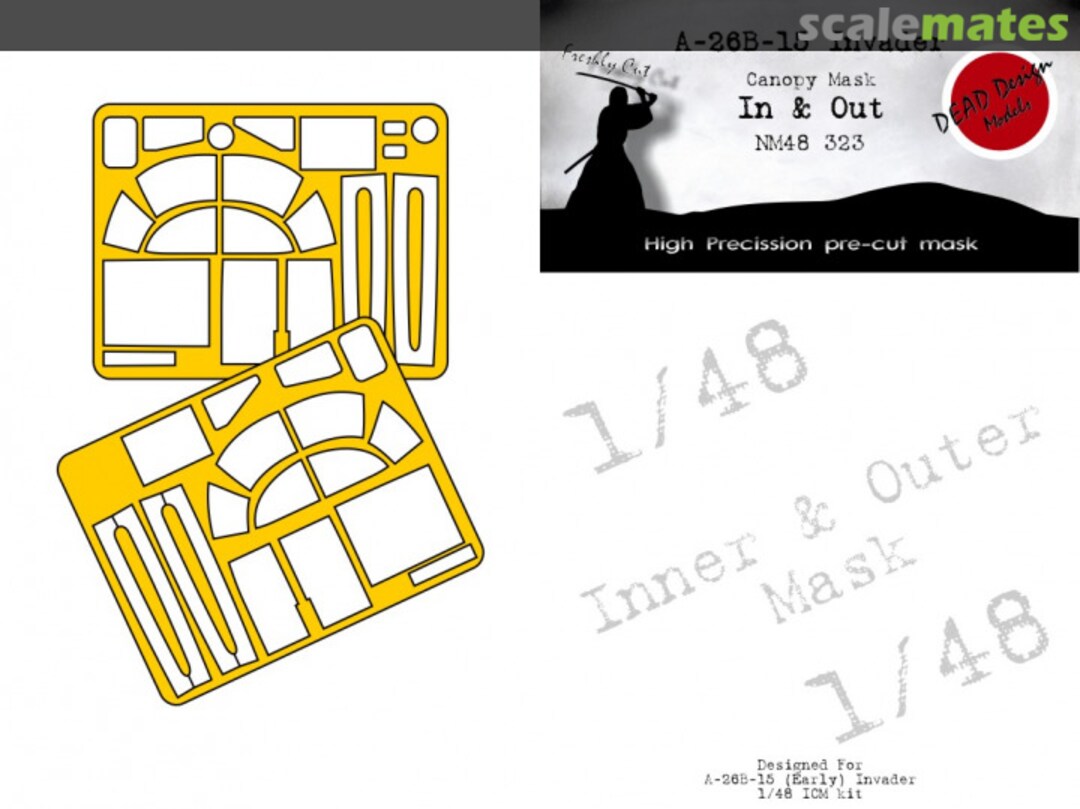 Boxart Douglas A-26 B-15 Invader - In & Out Canopy Mask NM48323 DEAD Design Models Boxart Douglas A-26 B-15 Invader - In & Out Canopy Mask NM48323 DEAD Design Models