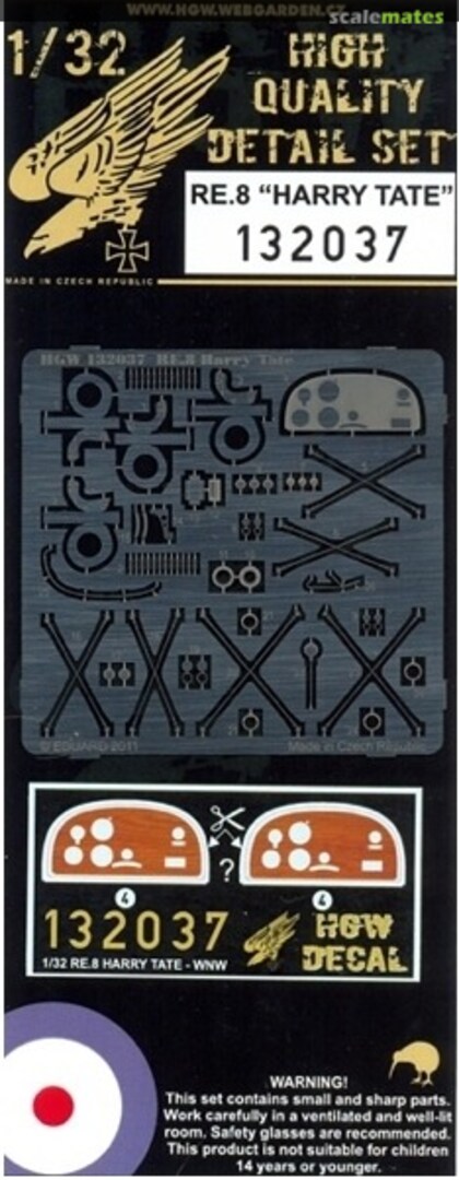 Boxart RAF R.E.8 "Harry Tate" - Cockpit PE Set 132037 HGW Models