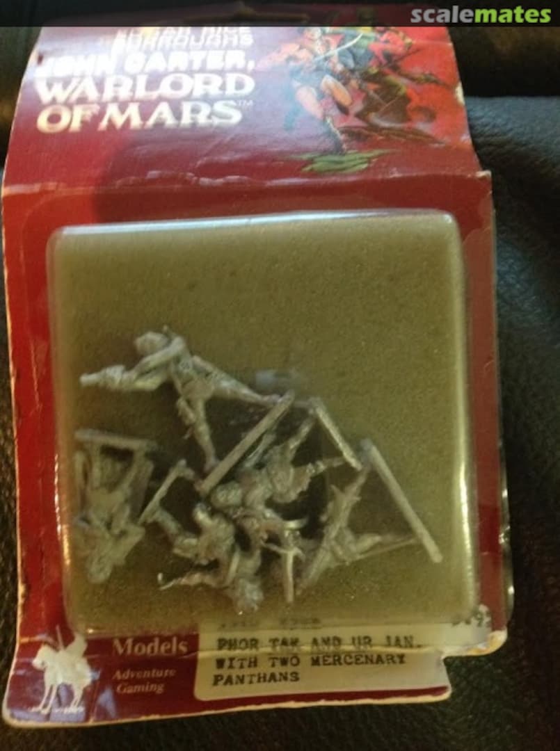 Boxart Phor Tak , Mad Jaharian Scientist Inventor of the Flying Death and Ur Jan, Assassin of Mars with two Mercenary Panthans 1510 Heritage Models