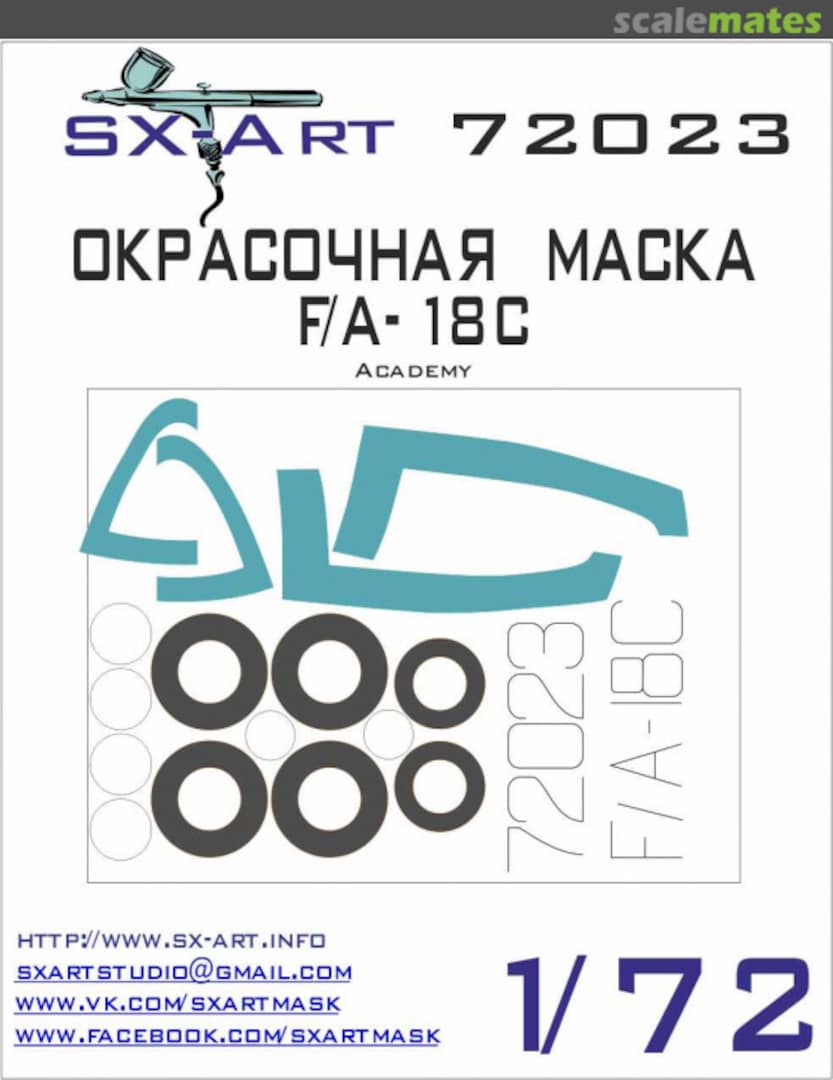 Boxart Painting Mask F/A-18C 72023 SX-Art Boxart Painting Mask F/A-18C 72023 SX-Art