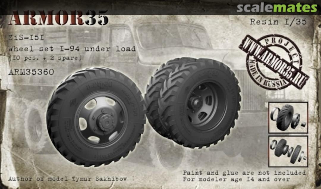 Boxart ZiS-151 Wheel set I-94 under load ARM35360 Armor35 Boxart ZiS-151 Wheel set I-94 under load ARM35360 Armor35