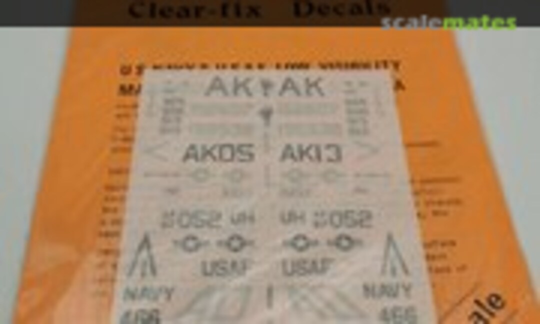 1:72 Clear-fix Decals: US Navy & USAF Low Visibility Markings (Maintrack Models D723) D723
