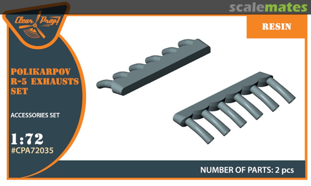 Boxart Polikarpov R-5 resin exhausts set CPA72035 Clear Prop! Boxart Polikarpov R-5 resin exhausts set CPA72035 Clear Prop!