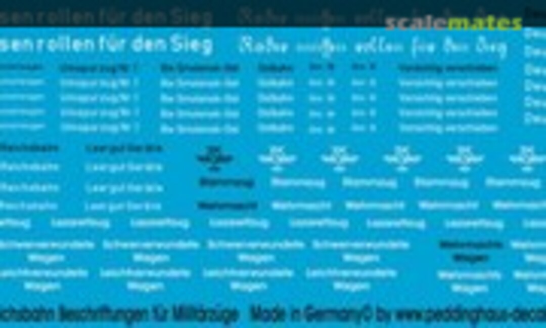 1:87 Reichsbahn Beschriftungen für Militärzüge (Peddinghaus-Decals EP 1252) EP 1252