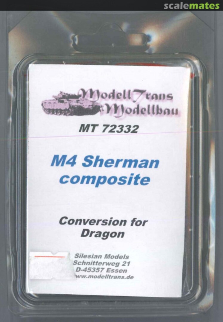 Boxart M4 Sherman composite MT 72332 Modell Trans Modellbau Boxart M4 Sherman composite MT 72332 Modell Trans Modellbau