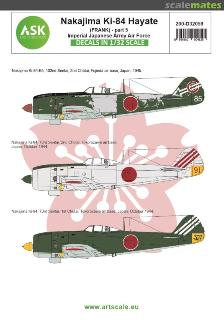 Boxart Nakajima Ki-84 Hayate (Frank) part 5 200-D32059 ASK