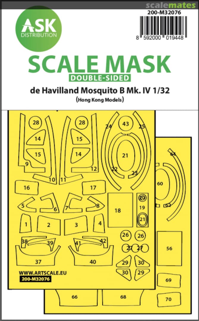 Boxart Mosquito B Mk.IV masks (double sided) 200-M32076 ASK Boxart Mosquito B Mk.IV masks (double sided) 200-M32076 ASK