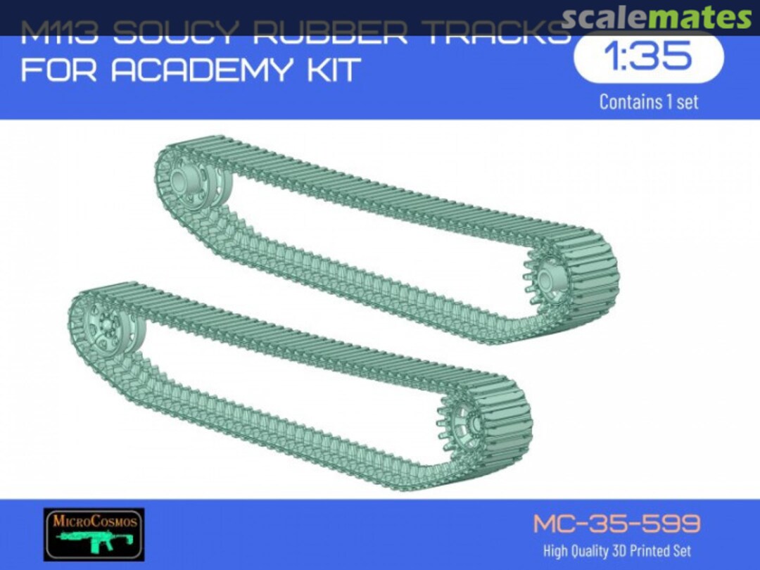 Boxart M113 Soucy Rubber Tracks for Academy kit, 1/35 MC-35-599 3D MicroCosmos Boxart M113 Soucy Rubber Tracks for Academy kit, 1/35 MC-35-599 3D MicroCosmos