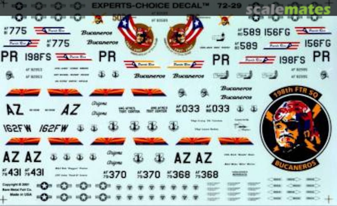 Boxart F-16A/B PUERTO RICO ANG 198th 50TH ANNIV. 72-29 Experts-Choice Decal Boxart F-16A/B PUERTO RICO ANG 198th 50TH ANNIV. 72-29 Experts-Choice Decal