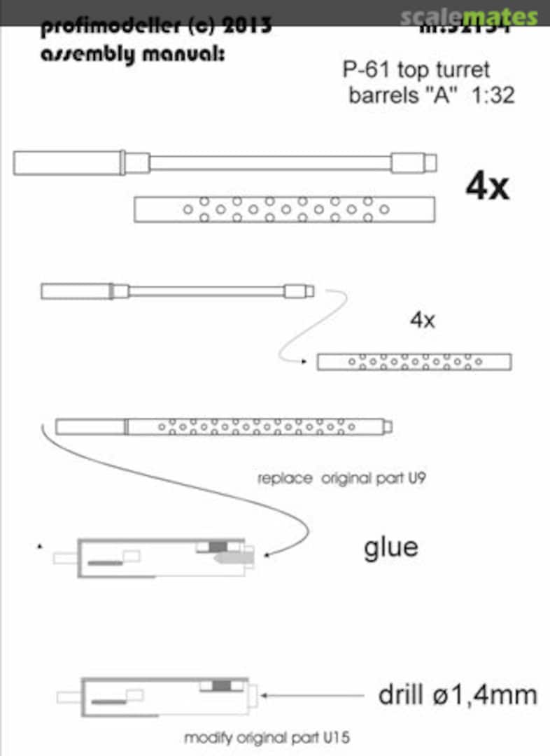 Boxart P-61 Black Widow - Top Turret Barrels "A" 32154 Profimodeller Boxart P-61 Black Widow - Top Turret Barrels "A" 32154 Profimodeller