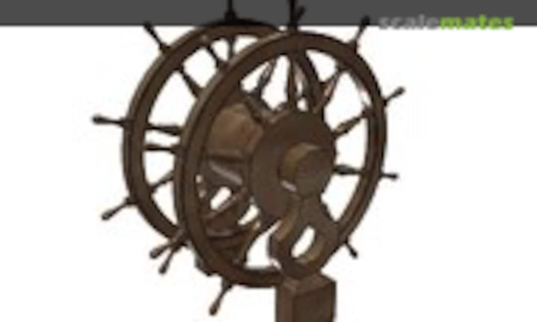 1:72 Wheel and Pedestal for Frigates, Sloops, Brigs, etc. (Model Monkey MM72-wheel.frigate) MM72-wheel.frigate