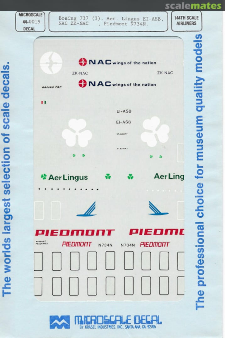 Boxart Boeing 737 (3) 44-19 Microscale Boxart Boeing 737 (3) 44-19 Microscale