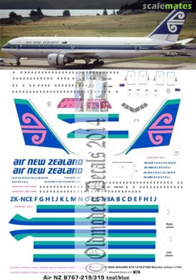 Boxart Air NZ B767s Blue-Teal scheme OMD0905 Oldmodels Decals Boxart Air NZ B767s Blue-Teal scheme OMD0905 Oldmodels Decals