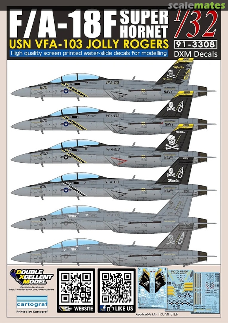 Boxart F/A-18F Super Hornet 91-3308 Double Xcellent Model Boxart F/A-18F Super Hornet 91-3308 Double Xcellent Model