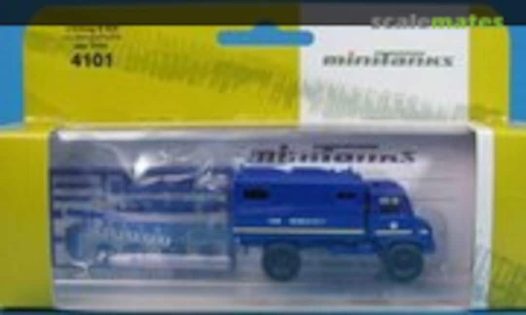 1:87 Unimog S 404 mit Werkstatt-Koffer des THW (Roco Minitanks 4101)