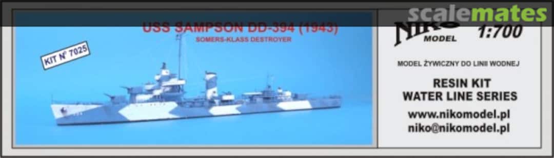 Boxart USS Sampson DD-394 (1943) 7025 Niko Model Boxart USS Sampson DD-394 (1943) 7025 Niko Model