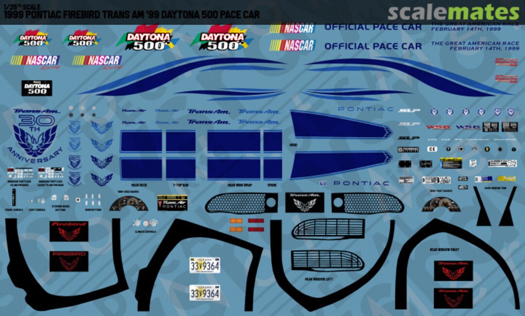 Boxart 1999 Pontiac Firebird Trans Am Daytona 500 Pace Car RKD806 Rays Kits Decals Boxart 1999 Pontiac Firebird Trans Am Daytona 500 Pace Car RKD806 Rays Kits Decals