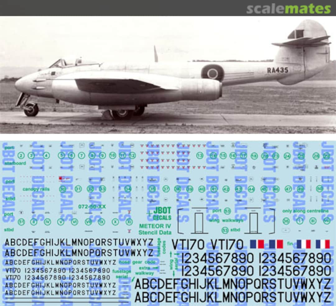 Boxart Gloster Meteor (stencil data) 50-12-144 JBOT Decals Boxart Gloster Meteor (stencil data) 50-12-144 JBOT Decals