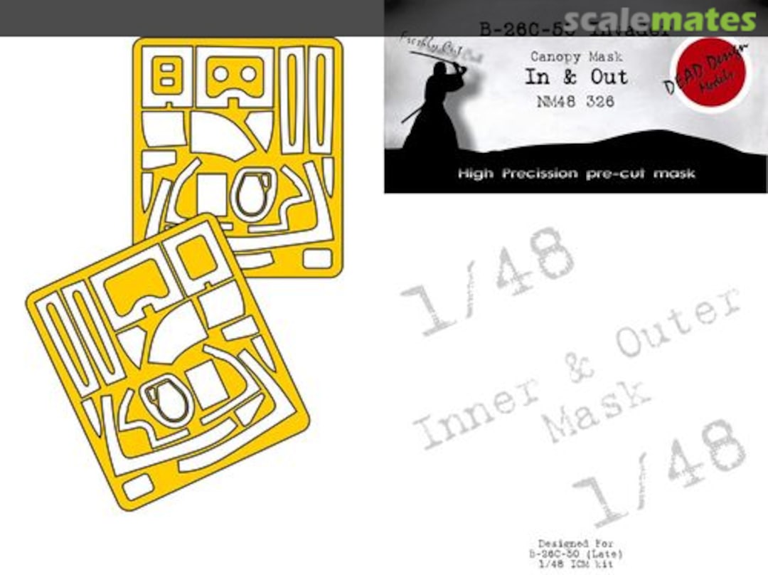 Boxart Douglas A-26 C-50 Invader - In & Out Canopy Mask NM48326 DEAD Design Models Boxart Douglas A-26 C-50 Invader - In & Out Canopy Mask NM48326 DEAD Design Models