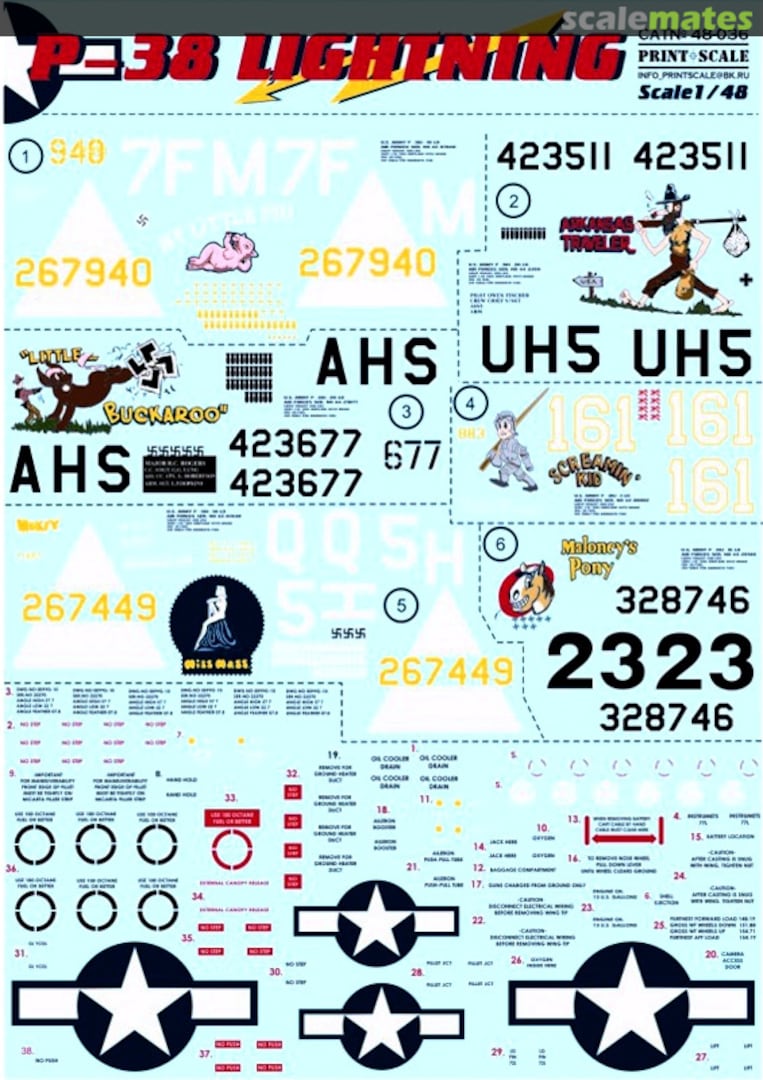Boxart P-38 Lightning 48-036 Print Scale Boxart P-38 Lightning 48-036 Print Scale