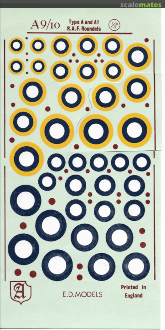 Boxart Type A and A1 R.A.F. Roundels A9/10 Almark Decals Boxart Type A and A1 R.A.F. Roundels A9/10 Almark Decals