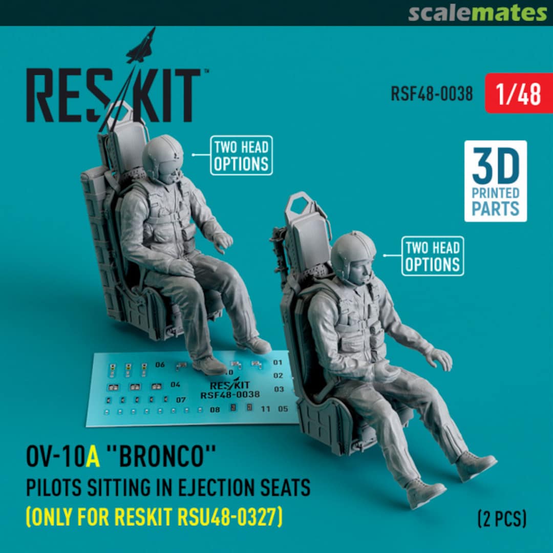 Boxart OV-10A Bronco pilots sitting in ejection seats (only for RESKIT RSU48-0327) (2 pcs) (3D Printed) RSF48-0038 ResKit