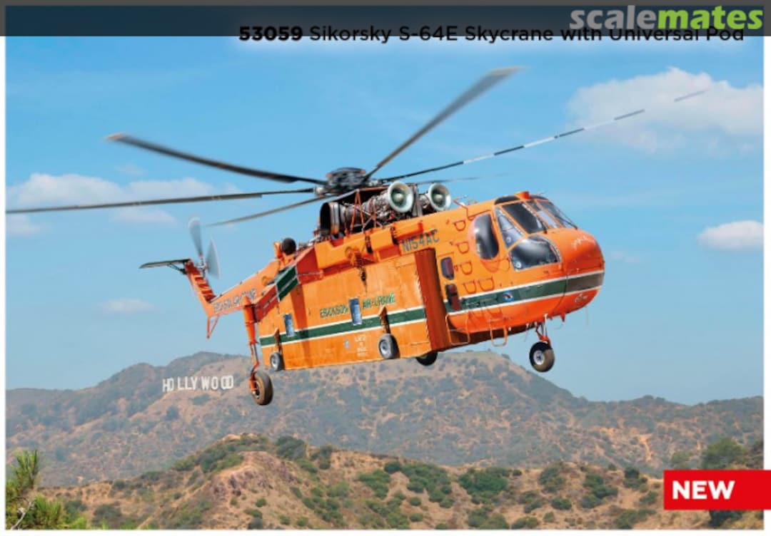 Boxart Sikorsky S-64E Skycrane with universal pod 53059 ICM Boxart Sikorsky S-64E Skycrane with universal pod 53059 ICM