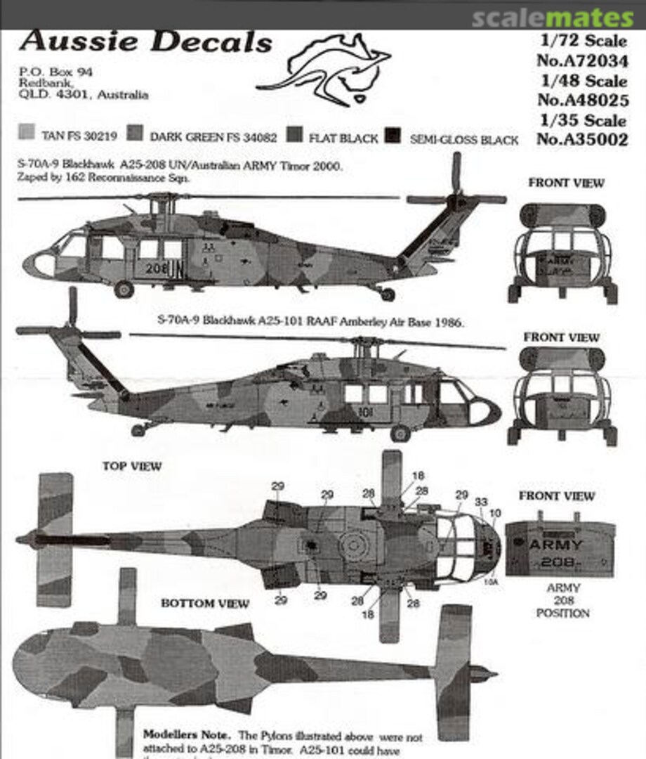 Boxart Sikorsky MH60G Australian Army Decals 35002 Aussie Decals Boxart Sikorsky MH60G Australian Army Decals 35002 Aussie Decals