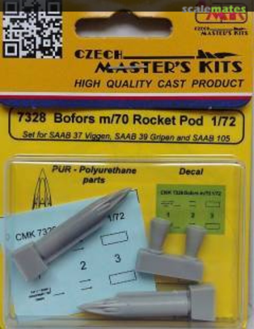 Boxart Bofors m/70 Rocket pod (2 pcs) 7328 CMK Boxart Bofors m/70 Rocket pod (2 pcs) 7328 CMK