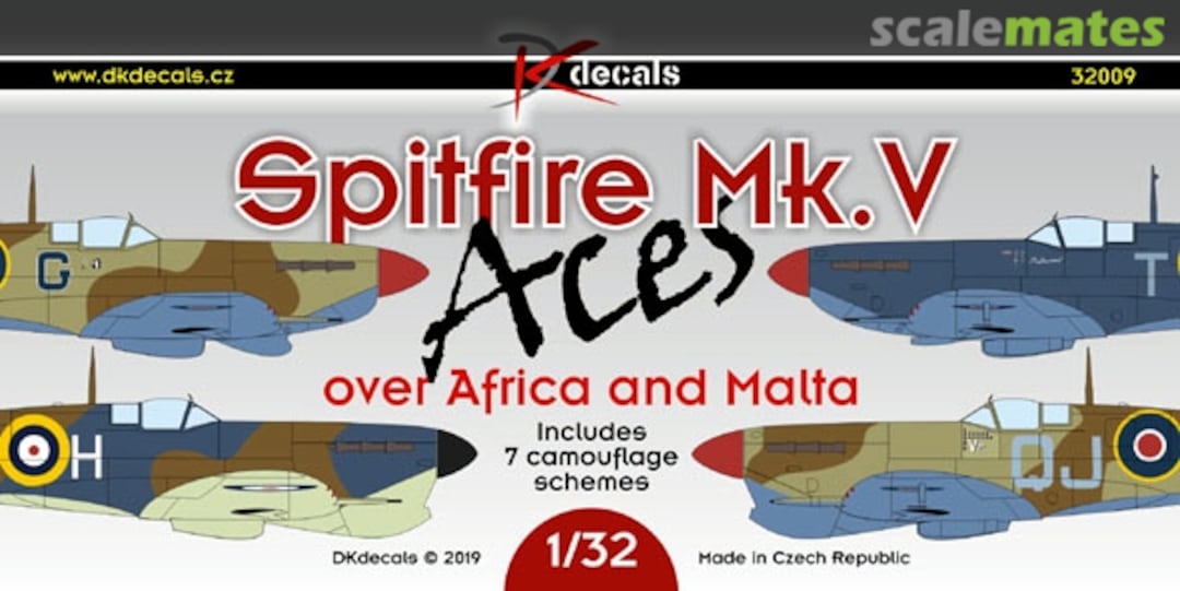 Boxart Spitfire Mk. V Aces 32009 DK Decals Boxart Spitfire Mk. V Aces 32009 DK Decals