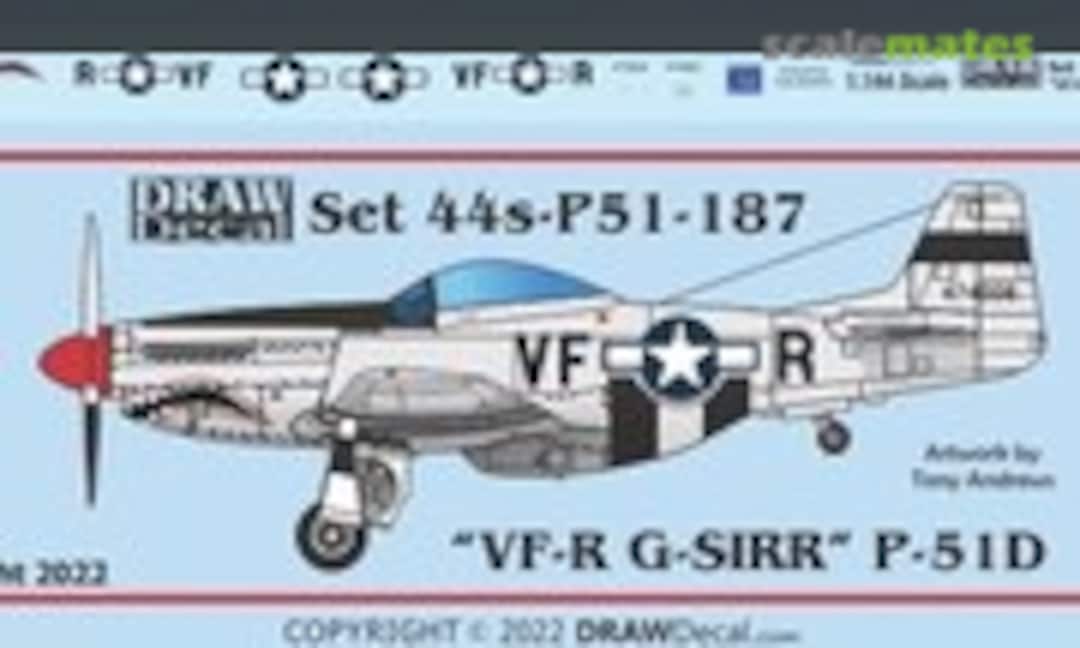 1:144 “N51RR / G-SIRR” P-51D (Draw Decal 44-P51-187) 44-P51-187