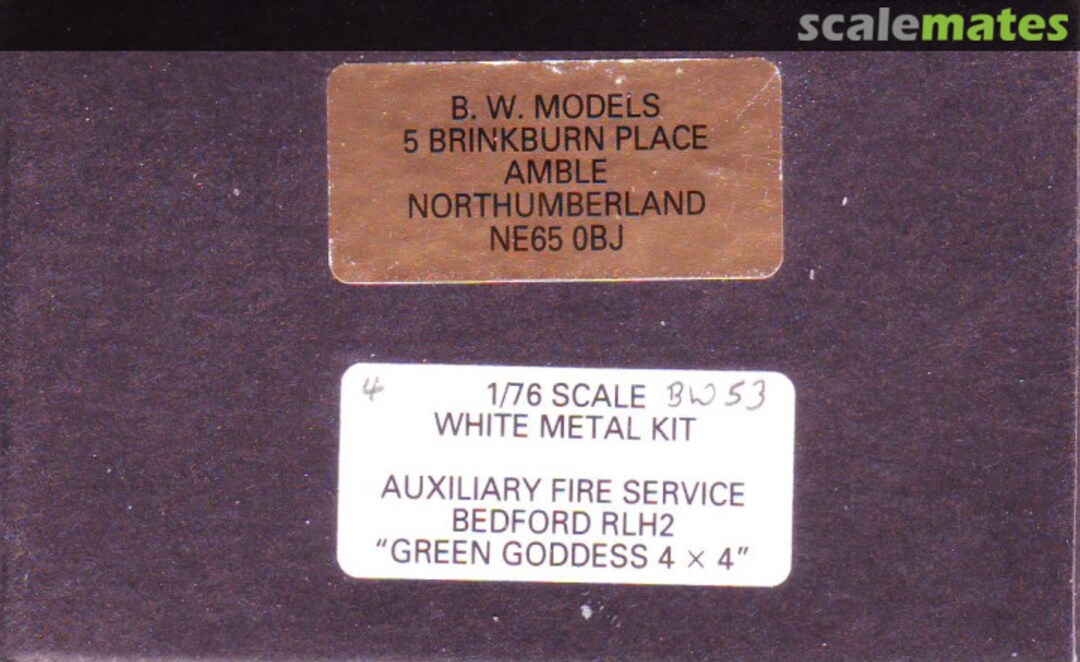 Boxart Bedford RLH2 4x4  B.W. Models