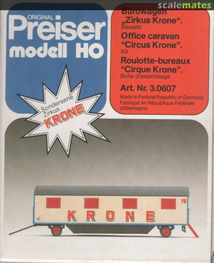 Boxart Bürowagen Zirkus Krone 3.0607 Preiser