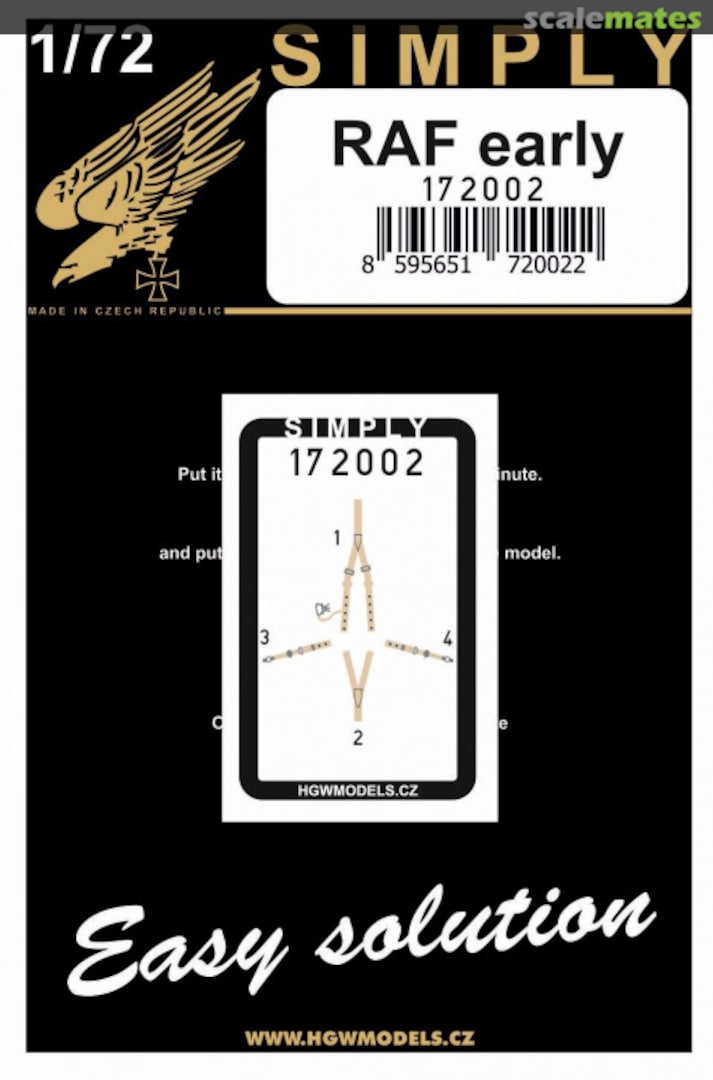 Boxart RAF early - Seatbelts 172002 HGW Models Boxart RAF early - Seatbelts 172002 HGW Models