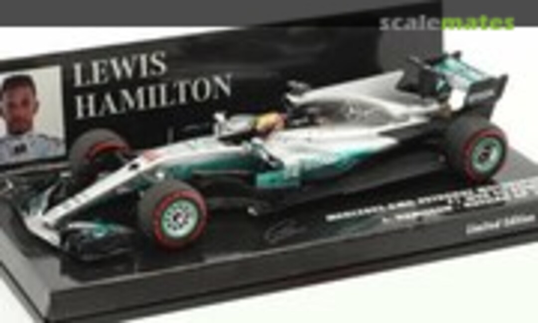 1:43 Mercedes AMG Petronas Motorsport F1 W08 EQ Power Lewis Hamilton Russian GP 2017 (Minichamps 417170444)