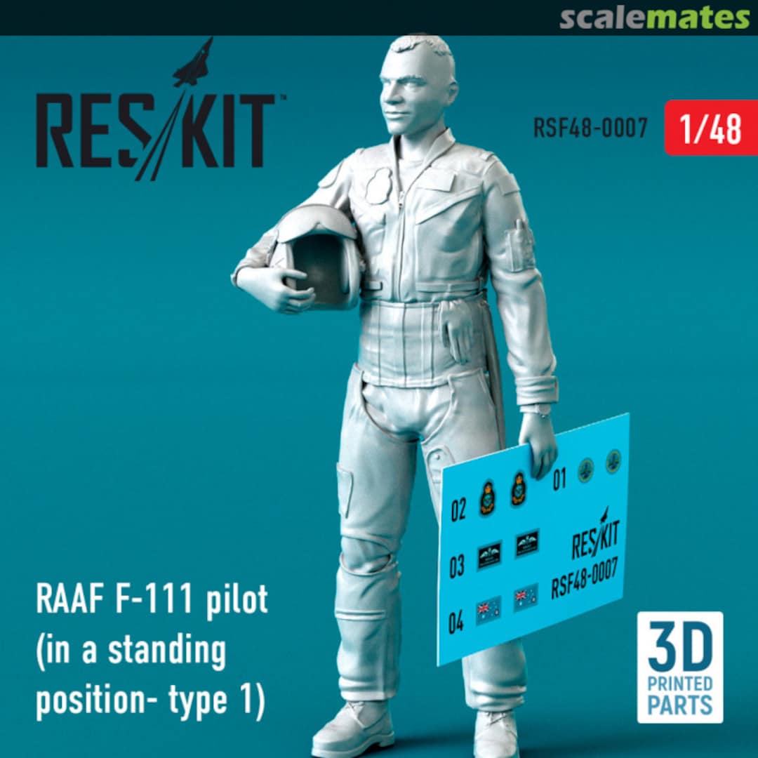 Boxart RAAF F-111 pilot (in a standing position- type 1) RSF48-0007 ResKit Boxart RAAF F-111 pilot (in a standing position- type 1) RSF48-0007 ResKit
