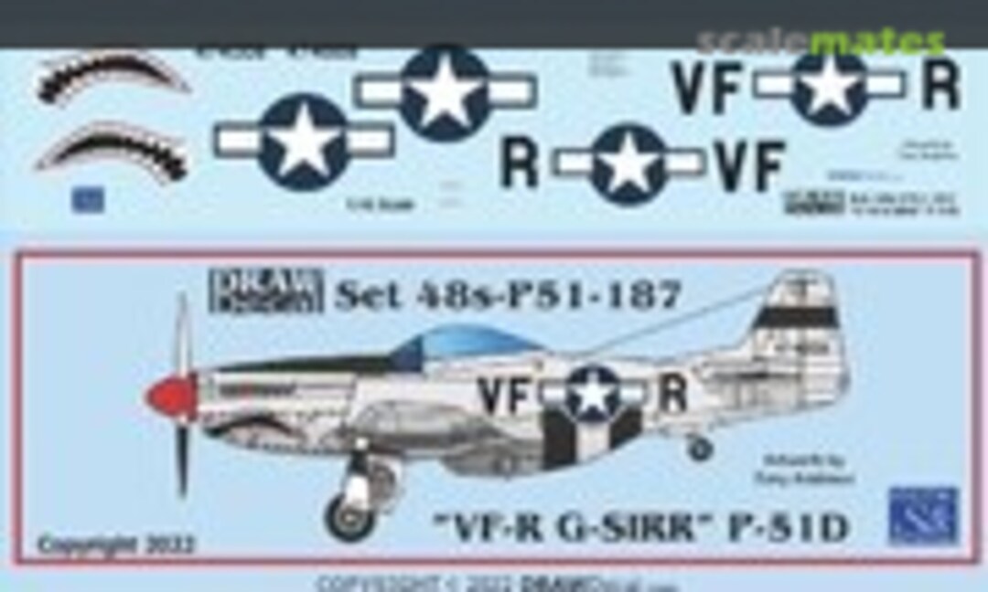 1:48 “N51RR / G-SIRR” P-51D (Draw Decal 48-P51-187) 48-P51-187