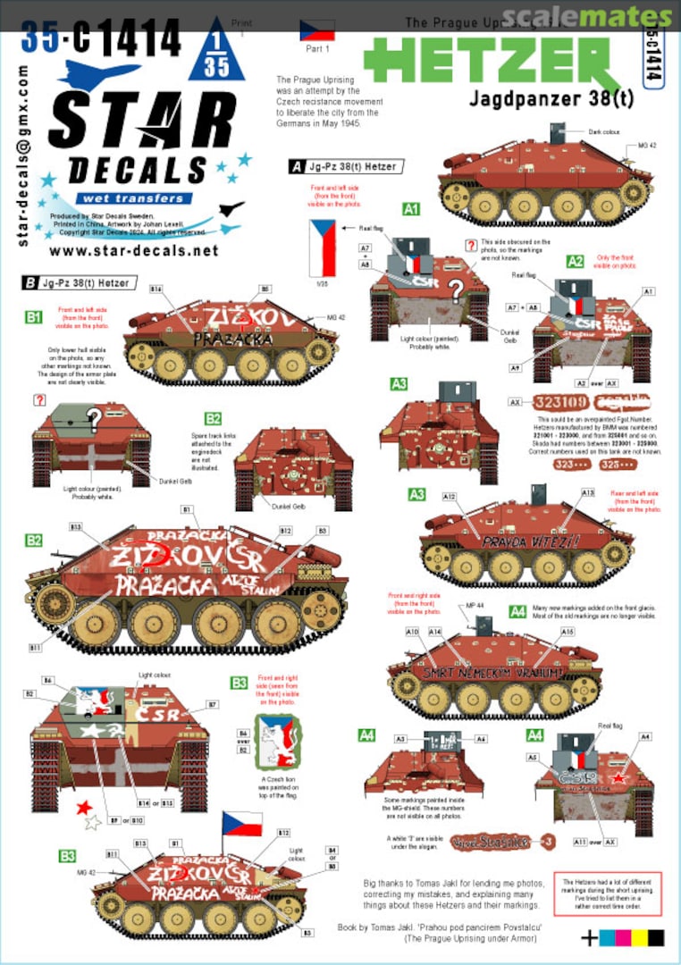 Boxart Hetzer - Jagdpanzer 38(t) 35-C1414 Star Decals Boxart Hetzer - Jagdpanzer 38(t) 35-C1414 Star Decals
