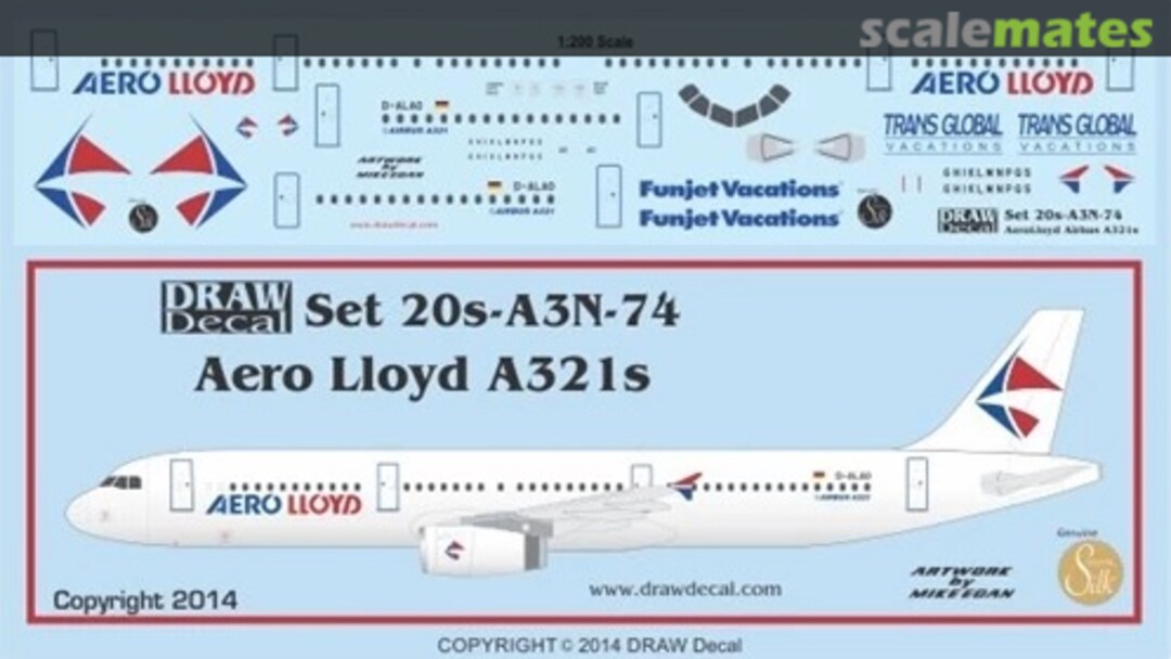 Boxart Aero Lloyd A321s 20-A3N-74 Draw Decal Boxart Aero Lloyd A321s 20-A3N-74 Draw Decal