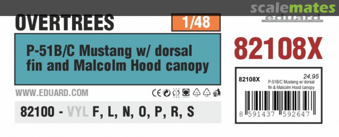 Boxart P-51B/ C Mustang w/ dorsal fin & Malcolm Hood canopy 82108X Eduard Boxart P-51B/ C Mustang w/ dorsal fin & Malcolm Hood canopy 82108X Eduard