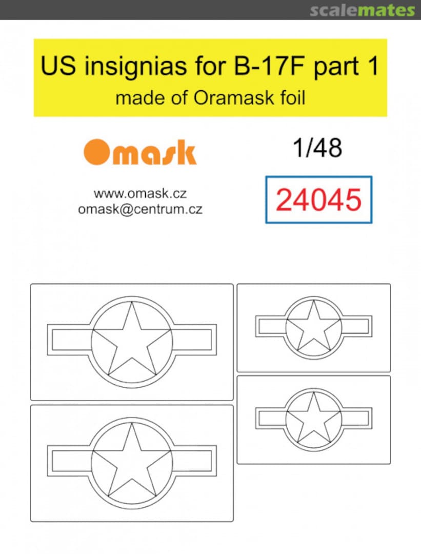 Boxart Boeing B-17 F - US Insignias Part 1 24045 Omask Boxart Boeing B-17 F - US Insignias Part 1 24045 Omask